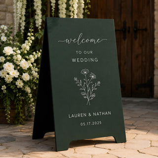 A Frame Wedding Sign | Double-Sided Welcome Board | MDF | Modern Event Display, Customizable