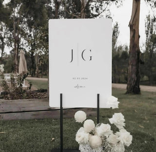 Wedding Stand, Wooden Sign Holder | Freestanding Display Base | 24 In Wood | Minimalist Event