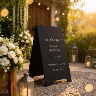 A Frame Wedding Sign | Double-Sided Welcome Board | MDF | Modern Event Display, Customizable