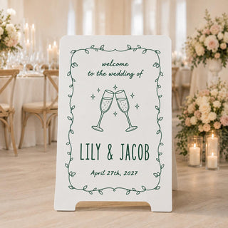 A Frame Wedding Sign | Double-Sided MDF | Custom Welcome Seating Chart, Modern Event Display