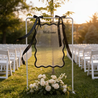 Wavy Acrylic Wedding Seating Chart | Custom Modern Table Plan