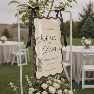 Wavy Acrylic Wedding Seating Chart | Custom Modern Table Plan