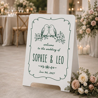 A Frame Wedding Sign, Minimalist MDF Entrance Display | Double-Sided Welcome | Custom Seating Chart
