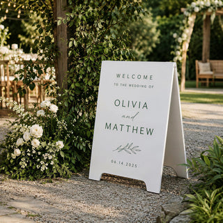 A Frame Wedding Sign, Minimalist MDF Entrance Display | Double-Sided Welcome | Custom Seating Chart