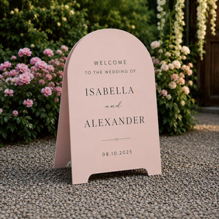 A Frame Wedding Sign, Minimalist MDF Entrance Display | Double-Sided Welcome | Custom Seating Chart
