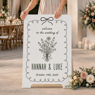 A Frame Wedding Sign, Garden Welcome Board - Double Sided MDF | Personalized Entrance Decor