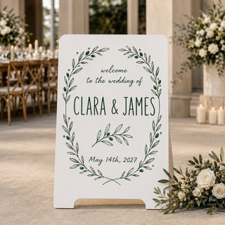 A Frame Wedding Sign, Romantic Welcome - Double Sided MDF, Ceremony Seating Chart, Custom Event Decor