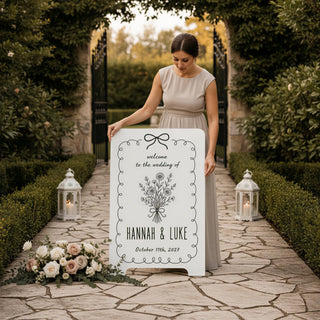 A Frame Wedding Sign, Garden Welcome Board - Double Sided MDF | Personalized Entrance Decor