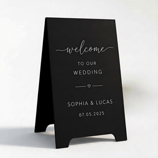 A Frame Wedding Sign, Romantic Welcome - Double Sided MDF, Ceremony Seating Chart, Custom Event Decor