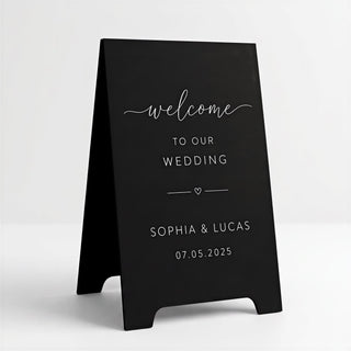 A Frame Wedding Sign, Double-Sided MDF Welcome Display | Customizable | Reception Directory