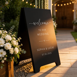 A Frame Wedding Sign, Double-Sided MDF Welcome Display | Customizable | Reception Directory