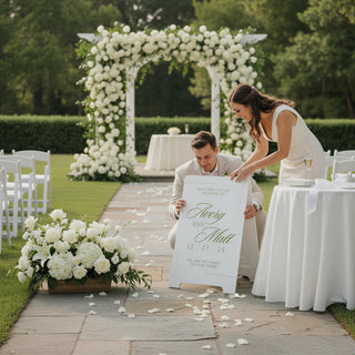 A Frame Wedding Sign, Welcome Seating Chart Display | MDF | Double Sided Modern Custom Decor