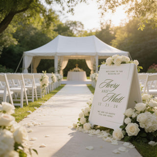 A-Frame Wedding Sign – Welcome & Seating Chart Double-Sided Display