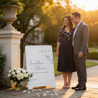 Customizable A-Frame Event Sign – Double-Sided Acrylic or Plywood for Weddings & Parties
