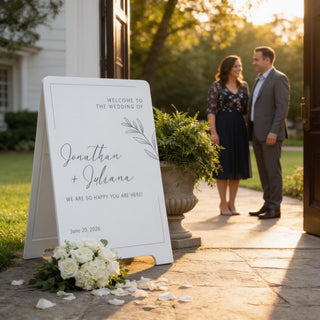 Customizable A-Frame Event Sign – Double-Sided Acrylic or Plywood for Weddings & Parties