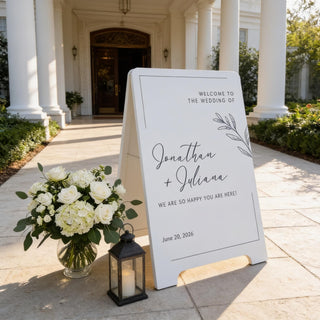 Customizable A-Frame Event Sign – Double-Sided Acrylic or Plywood for Weddings & Parties