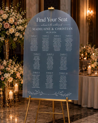 Arch Seating Chart, Acrylic Wedding Guest List | Custom Entrance Décor | 18X12-35.7X23.7
