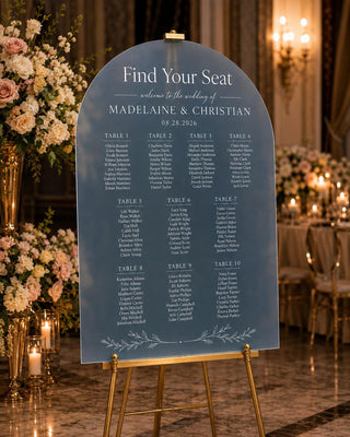 Arch Seating Chart, Acrylic Wedding Guest List | Custom Entrance Décor | 18X12-35.7X23.7
