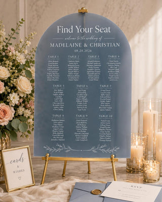Arch Seating Chart, Acrylic Wedding Guest List | Custom Entrance Décor | 18X12-35.7X23.7