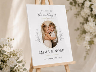 Custom Photo Heart Wedding Sign, Modern Acrylic Welcome Decor