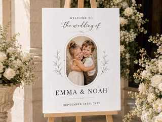Custom Photo Heart Wedding Sign, Modern Acrylic Welcome Decor