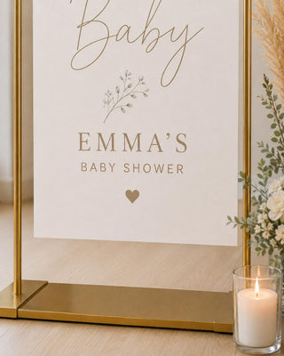 Personalized Baby Shower Welcome Sign, Neutral Boho Acrylic Arch (Custom Name)