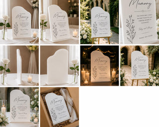 Memorial Sign | Acrylic In Loving Memory | Freestanding Base | 5X7-8X10 Wedding Tribute