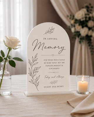 Acrylic In Loving Memory Sign • Memorial Table Sign for Weddings