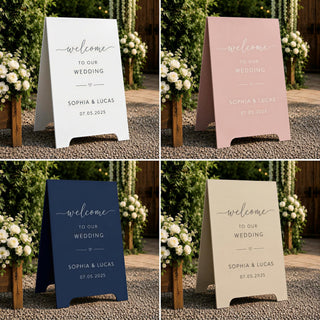 A Frame Wedding Sign | Double-Sided Welcome Board | MDF | Modern Event Display, Customizable