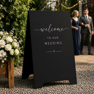A Frame Wedding Sign | Double-Sided Welcome Board | MDF | Modern Event Display, Customizable