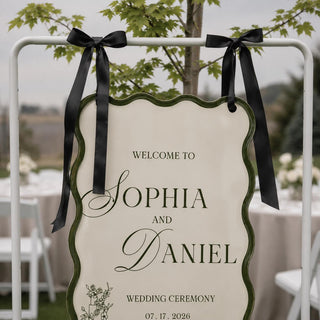 Wavy Acrylic Wedding Seating Chart | Custom Modern Table Plan