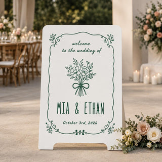 A Frame Wedding Sign, Minimalist MDF Entrance Display | Double-Sided Welcome | Custom Seating Chart