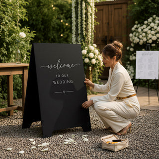 A Frame Wedding Sign, Double-Sided MDF Welcome Display | Customizable | Reception Directory