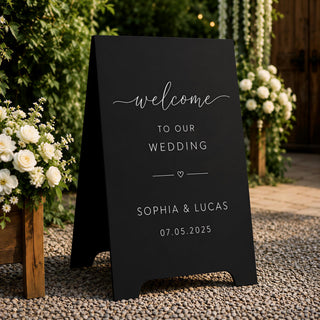 A Frame Wedding Sign, Double-Sided MDF Welcome Display | Customizable | Reception Directory