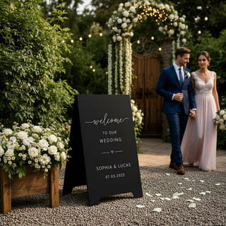 A Frame Wedding Sign, Double-Sided MDF Welcome Display | Customizable | Reception Directory