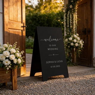 A Frame Wedding Sign, Double-Sided MDF Welcome Display | Customizable | Reception Directory