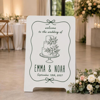 A Frame Wedding Sign, Garden Welcome Board - Double Sided MDF | Personalized Entrance Decor