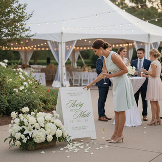 A Frame Wedding Sign, Welcome Seating Chart Display | MDF | Double Sided Modern Custom Decor