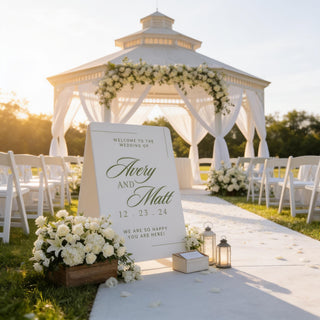 A Frame Wedding Sign, Welcome Seating Chart Display | MDF | Double Sided Modern Custom Decor