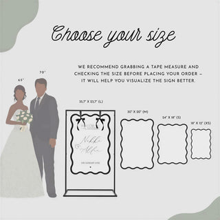 Signature Drink Sign | Acrylic Custom Cocktail Bar Menu, Wavy Wedding Decor - 4X6 To 8X10