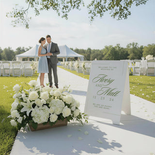 A-Frame Wedding Sign – Welcome & Seating Chart Double-Sided Display