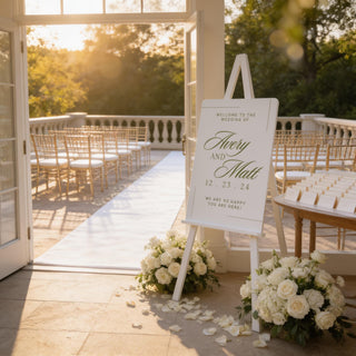 A-Frame Wedding Sign – Welcome & Seating Chart Double-Sided Display