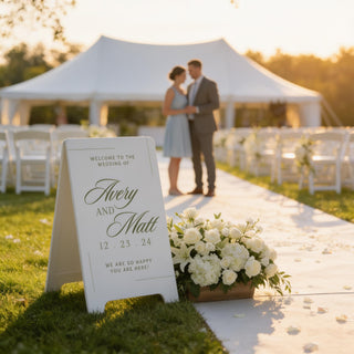 A-Frame Wedding Sign – Welcome & Seating Chart Double-Sided Display