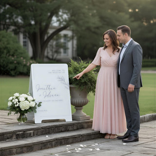 Customizable A-Frame Event Sign – Double-Sided Acrylic or Plywood for Weddings & Parties