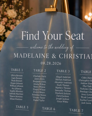 Arch Seating Chart, Acrylic Wedding Guest List | Custom Entrance Décor | 18X12-35.7X23.7
