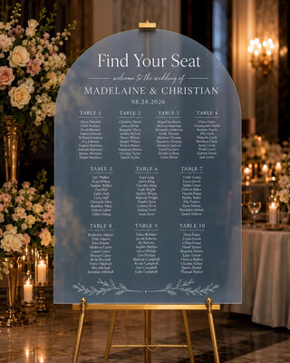 Arch Seating Chart, Acrylic Wedding Guest List | Custom Entrance Décor | 18X12-35.7X23.7