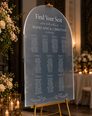 Arch Seating Chart, Acrylic Wedding Guest List | Custom Entrance Décor | 18X12-35.7X23.7