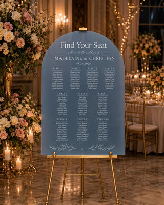 Arch Seating Chart, Acrylic Wedding Guest List | Custom Entrance Décor | 18X12-35.7X23.7