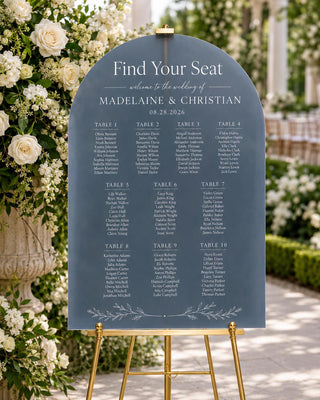 Arch Seating Chart, Acrylic Wedding Guest List | Custom Entrance Décor | 18X12-35.7X23.7