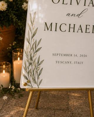 Wedding Welcome Sign | Arch Acrylic Entrance Plaque - Modern Bridal Decor, Custom Event Display